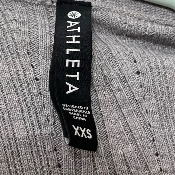 Athleta Solstice Wrap Merino Wool Ribbed Draped Gray Cardigan Sweater Size XXS - Picture 11 of 11